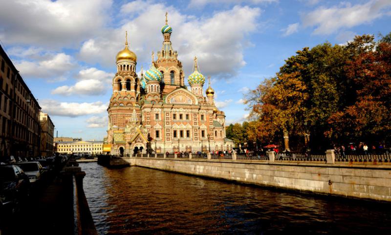 图:俄罗斯圣彼得堡滴血大教堂/资料图片
