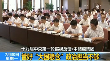 中央巡视组：中储粮管好“大国粮仓”政治担当不够
