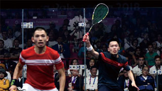 亚运会男子壁球比赛 中国香港选手包揽冠亚军