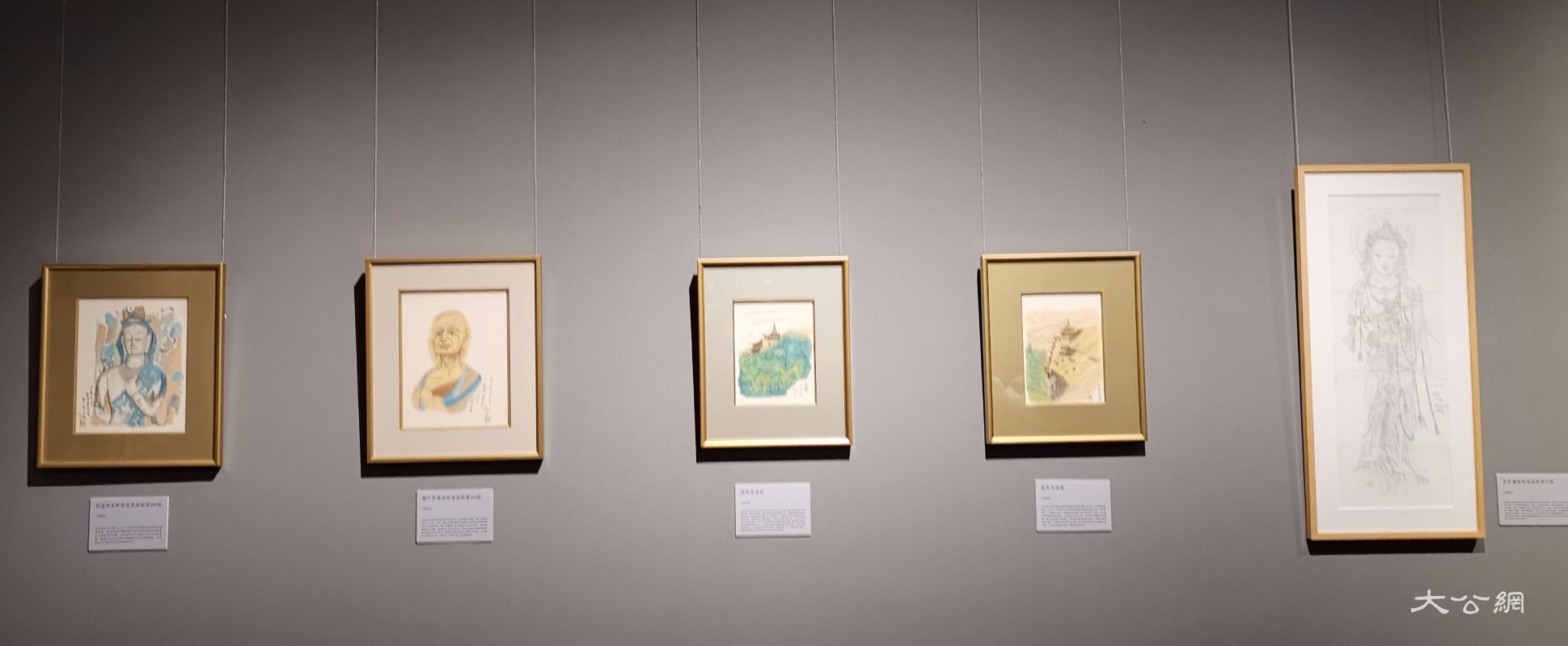 现场展出的平山郁夫部分绘画作品(江鑫娴 摄)