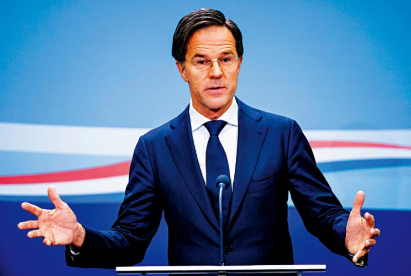 图:荷兰首相吕特15日宣布内阁总辞.\法新社