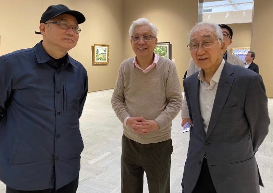 许江,全山石与靳尚谊参观油画展 浙江传真