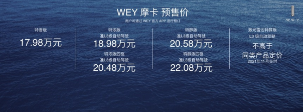 WEY品牌开创用户主权时代新智能，旗舰摩卡17.98万元起预售