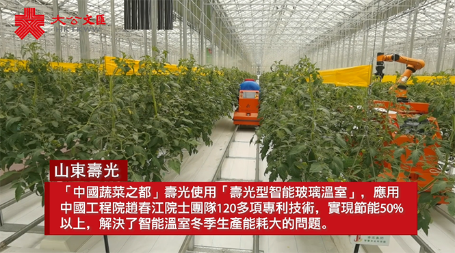 山東壽光智能溫室節能50% 22個“機器菜農”協同作業
