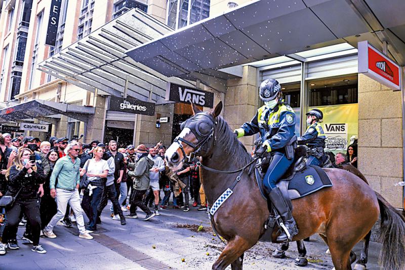﻿悉尼反封城示威57人被捕