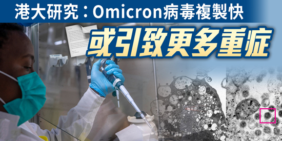 港大研究：Omicron病毒複製快　或引致更多重症