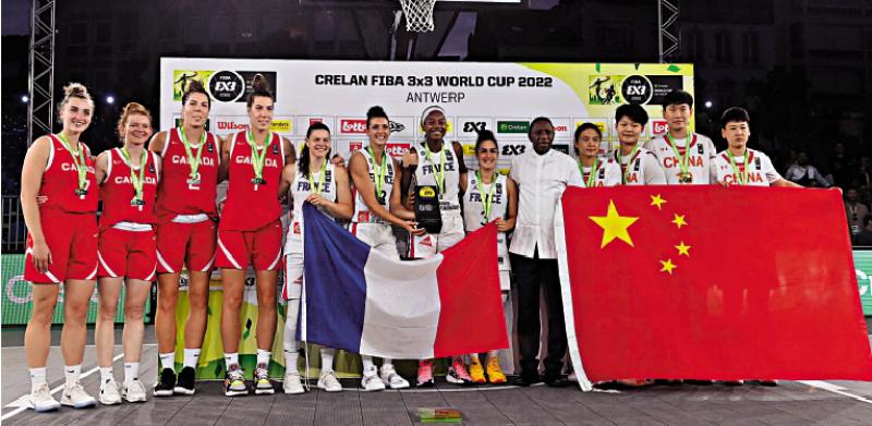 ﻿中国女篮三人世界杯获季军
