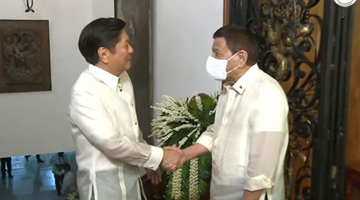 马科斯宣誓就任菲律宾总统 就职前与杜特尔特会谈