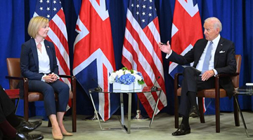 英國首相特拉斯會見美國總統拜登