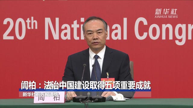 訚柏：法治中国建设取得五项重要成就