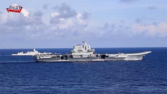中国首艘国产航母山东舰实战化训练画面曝光