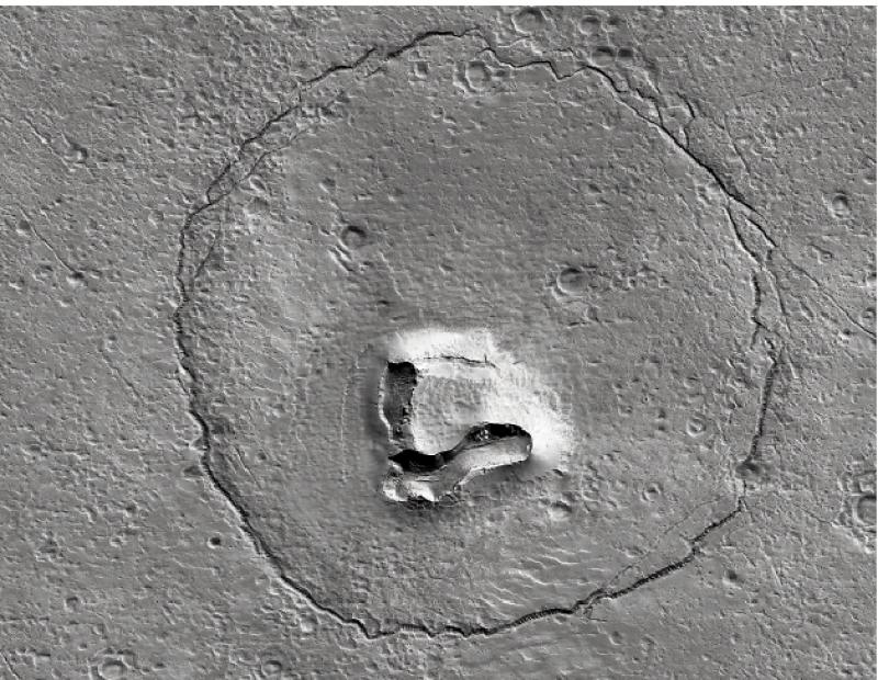 ?火星“熊出沒” NASA拍下神奇隕石坑照
