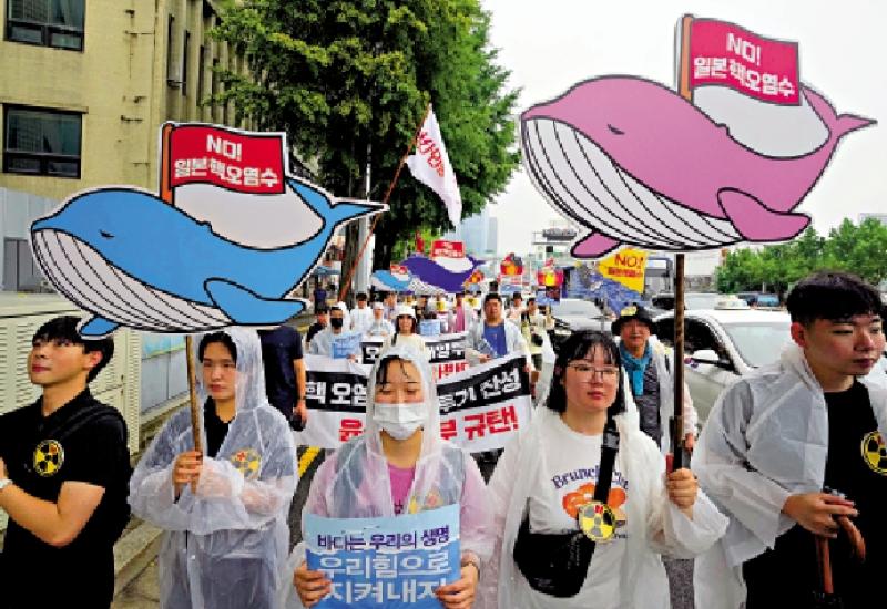?韓民眾續示威 反對日核污水排海