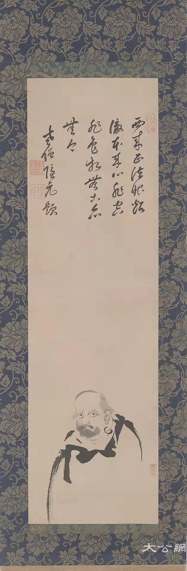 4.隐元隆琦达摩图，隐元隆琦（1592-1673），中国画，88x33cm，1664，杭州永福寺藏.jpg