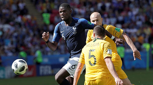 法国2-1澳大利亚 格列兹曼博格巴建功