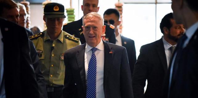 美国国防部长马蒂斯抵京 称愿倾听中方意见