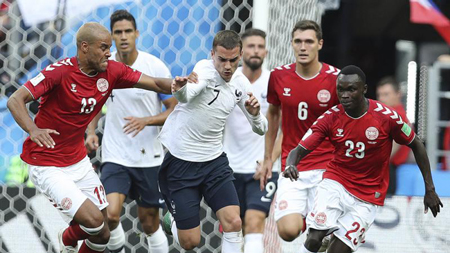 法国0:0丹麦 双双晋级16强