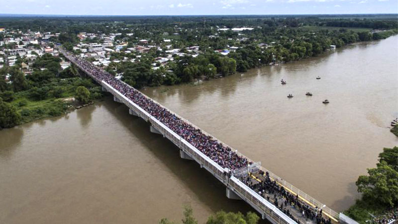 中美洲3000移民队伍进入墨西哥 继续朝美国挺进