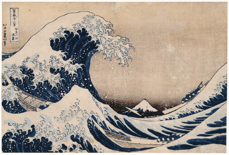 图:1831年日本艺术家葛饰北斋的浮世绘《神奈川冲浪裏大公报资料
