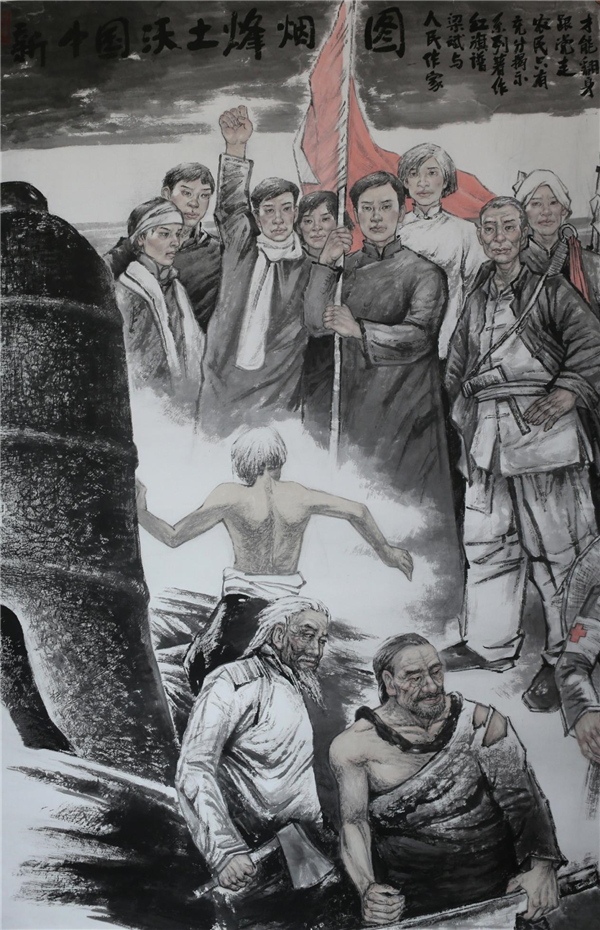庆建党百年著名画家姜志峰创作《新中国沃土烽烟图》专访