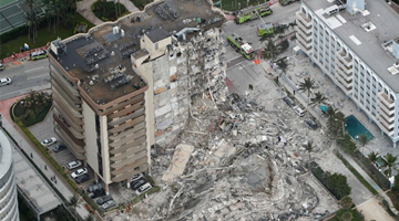 美佛州坍塌大楼剩余楼体将被引爆 搜救工作暂停