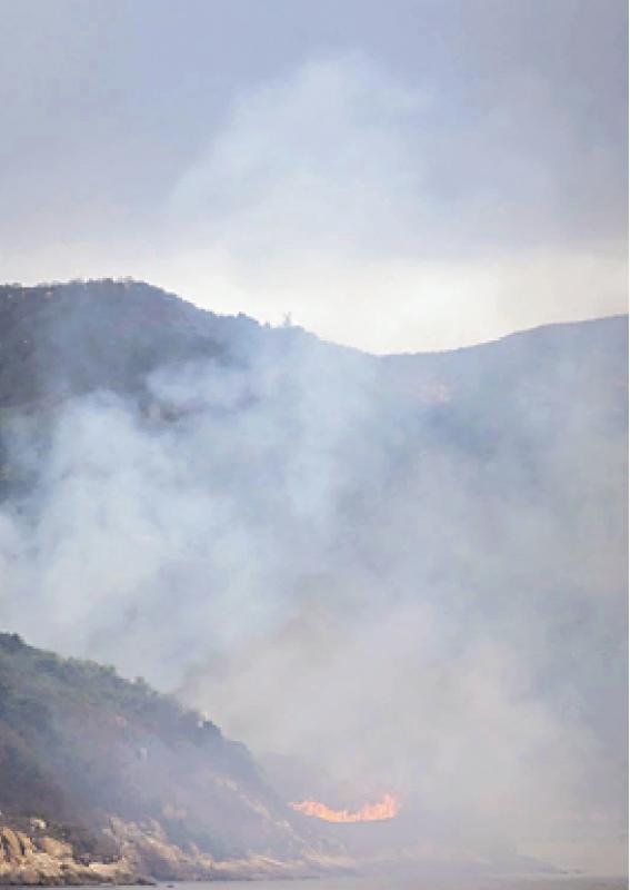 南丫岛对开鹿洲山火 27人获救