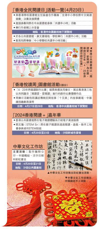﻿“香港全民阅读日”活动一览（4月23日）