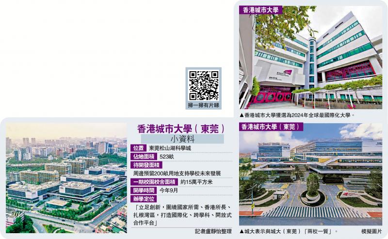 香港城市大学（东莞）9月开学 将成产学研合作重要枢纽