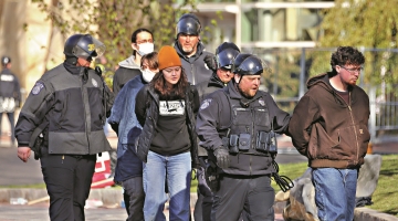 ﻿美大学反战示威 1天逾200人被捕