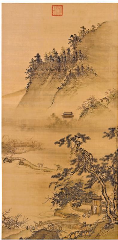 ?館藏?cái)X英/《春游晚歸圖》\閒 雅