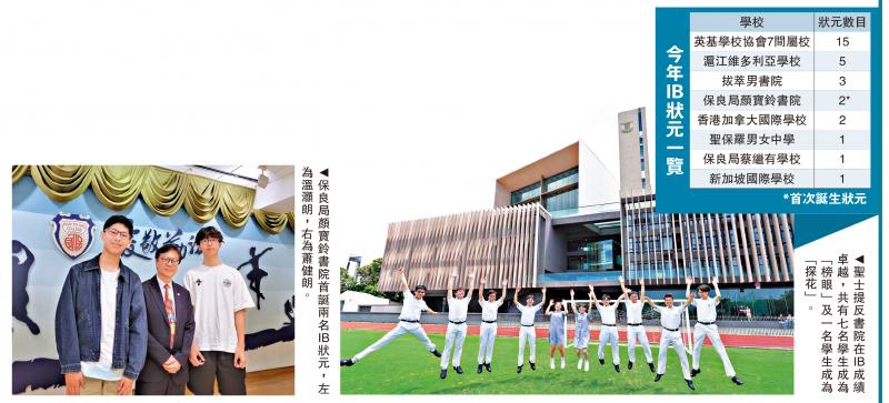 ﻿教育线上/IB放榜港状元至少30人 英基占15席 颜宝铃书院首诞双杰