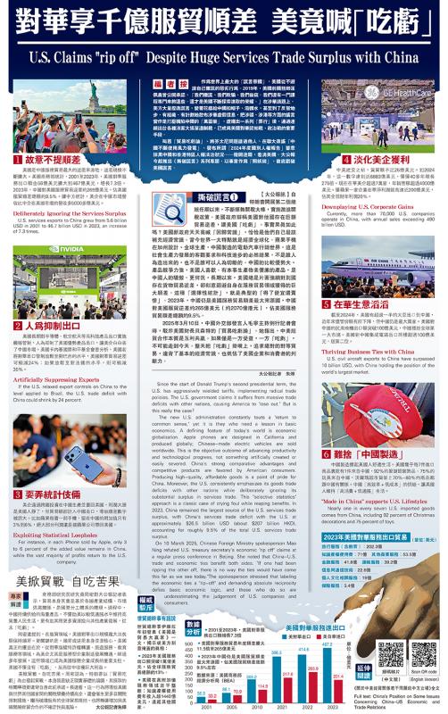 ﻿撕破谎言 | 对华享千亿服贸顺差 美竟喊“吃亏” U.S. Claims 