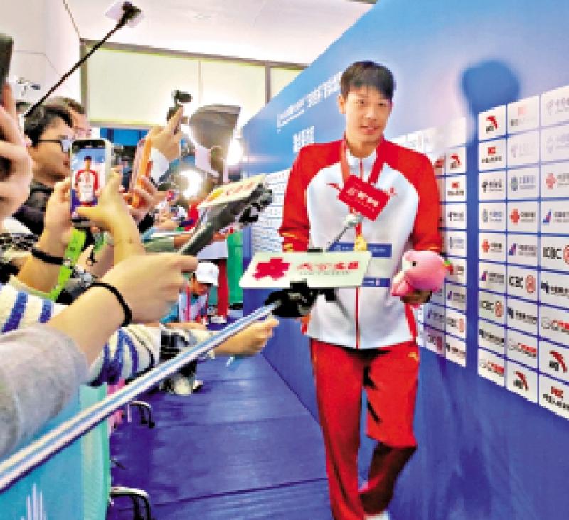 ﻿张展硕收获3金3纪录